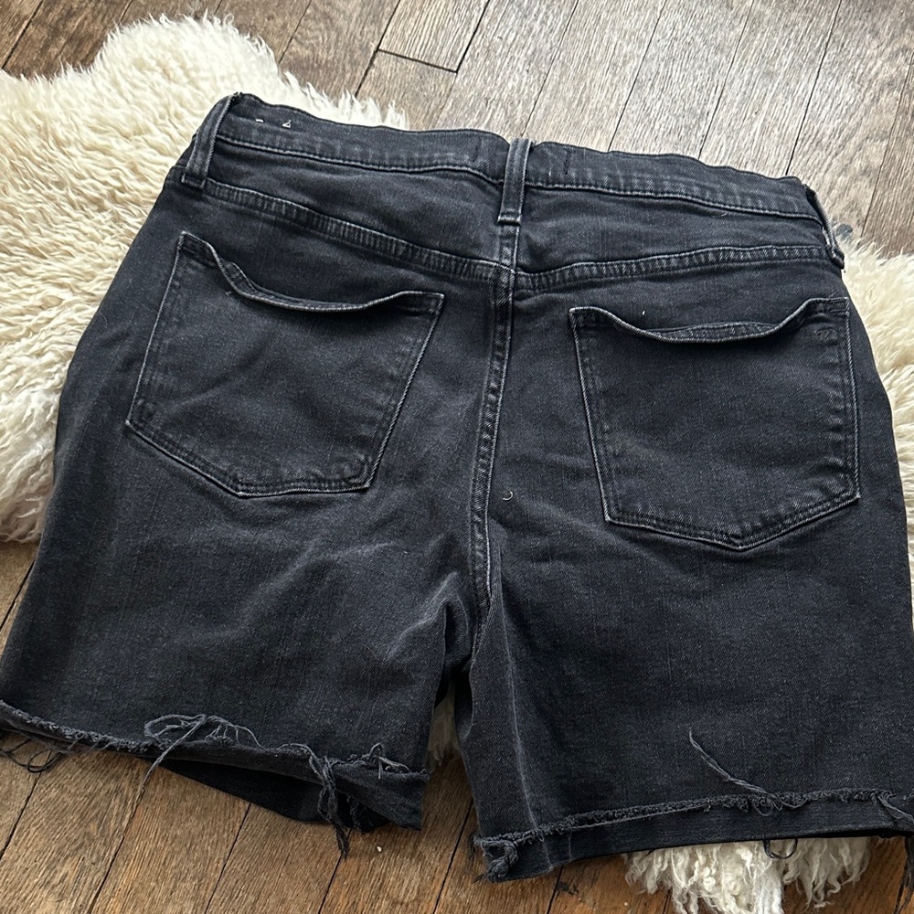 Madewell Black Frayed Hem Denim Jean Shorts - Picture 4 of 5